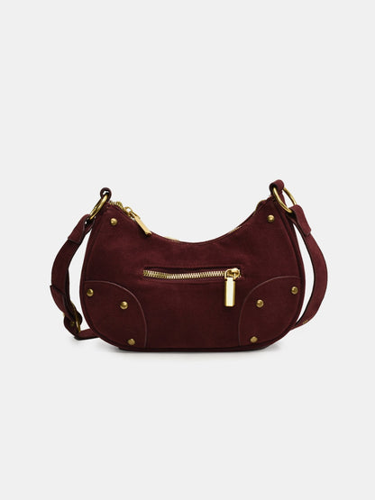 Suede Adjustable Strap Shoulder Bag - Folded Express