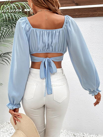 Honey Raglan Sleeve Cropped Blouse - Folded Express