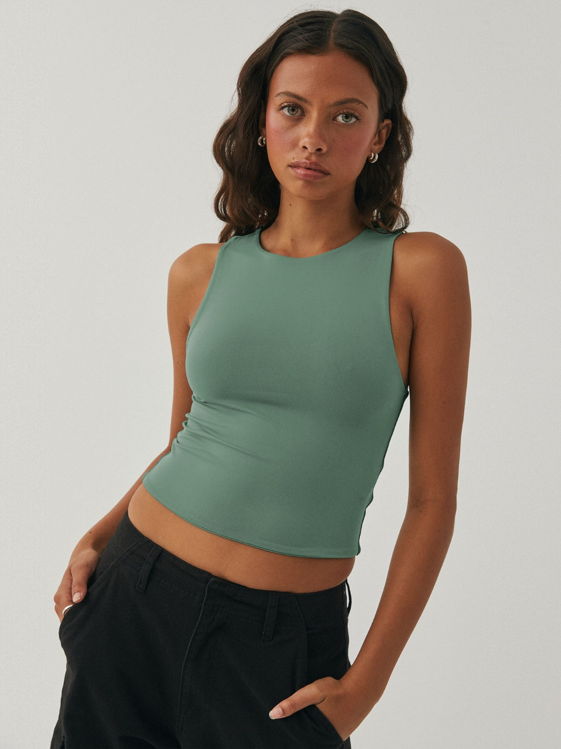 Round Neck Cropped Tank - Folded Express