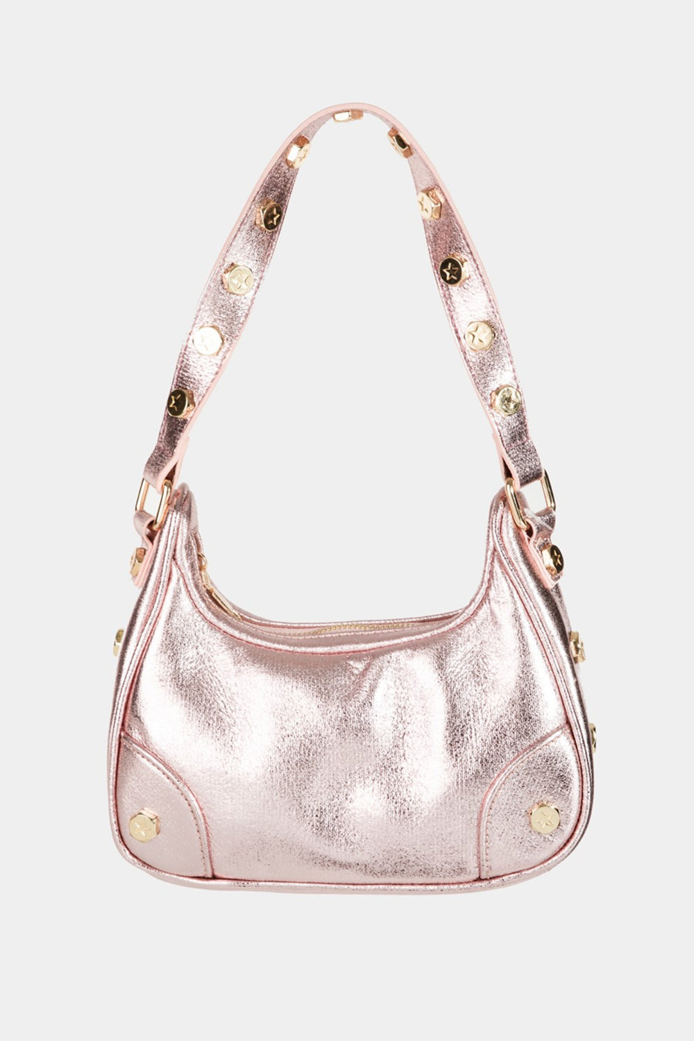 Fame Star Button Trim Hobo Handbag - Folded Express