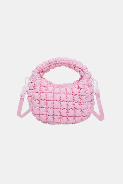 Quilted Puffy Removable Strap Crossbody Bag - Folded Express