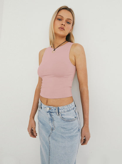 Round Neck Cropped Tank - Folded Express