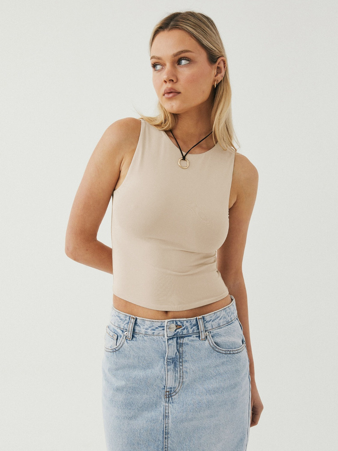 Round Neck Cropped Tank - Folded Express