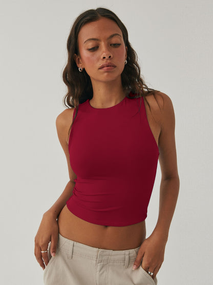 Round Neck Cropped Tank - Folded Express