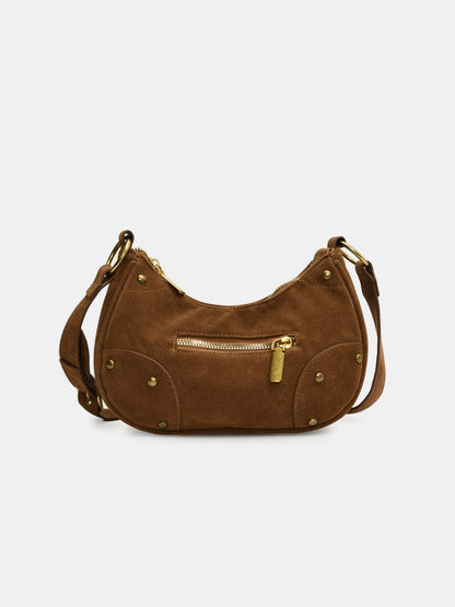 Suede Adjustable Strap Shoulder Bag - Folded Express