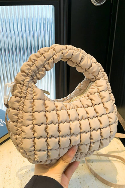 Quilted Puffy Removable Strap Crossbody Bag - Folded Express