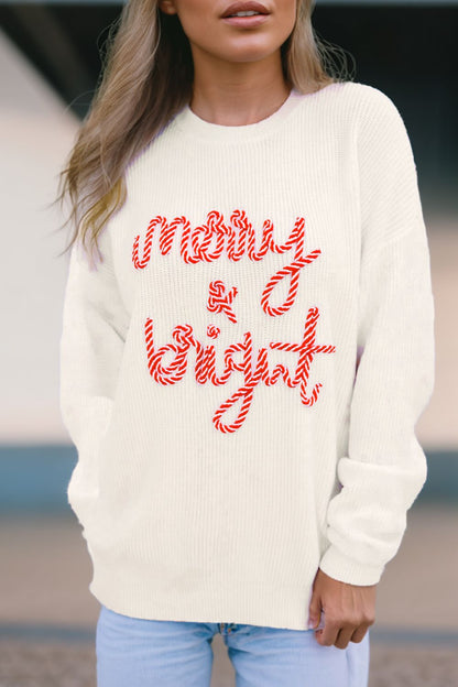 MERRY & BRIGHT Round Neck Sweater - Folded Express