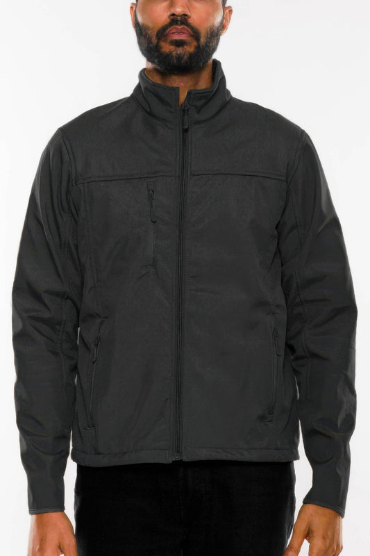 Mens Solid Soft Shell Storm Tech Jacket Coat