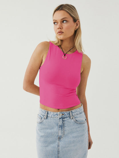 Round Neck Cropped Tank - Folded Express