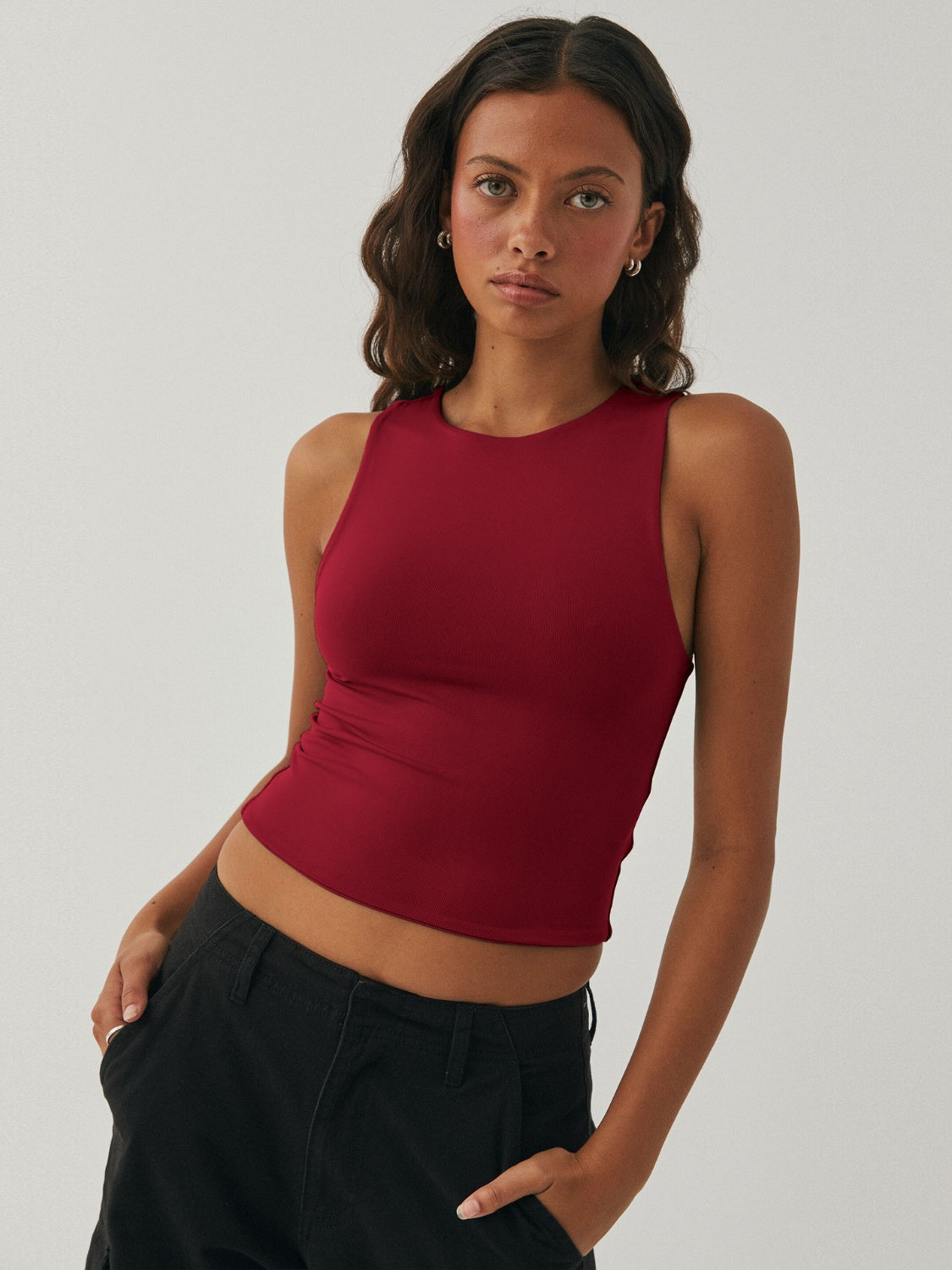 Round Neck Cropped Tank - Folded Express