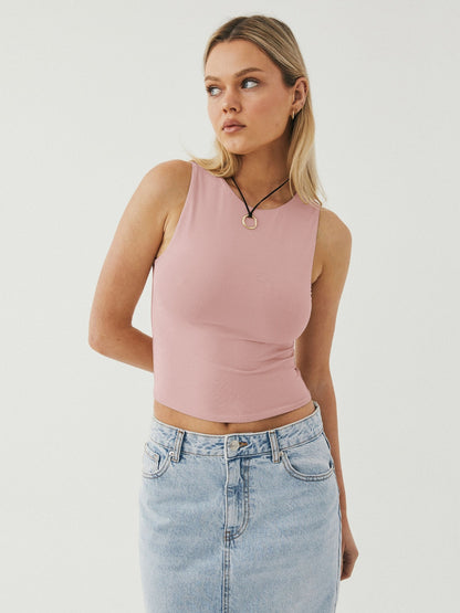 Round Neck Cropped Tank - Folded Express